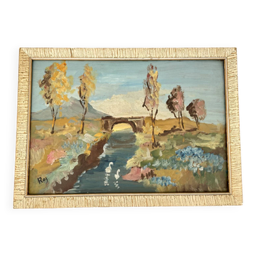 Tableau peinture huile impressionniste paysage basque