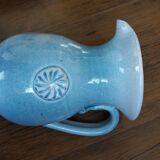 Terracotta pitcher signed Bernard and Geneviève Blanc, Poteries du Queyras