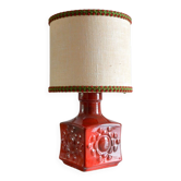 Red ceramic table lamp Germany 1970s