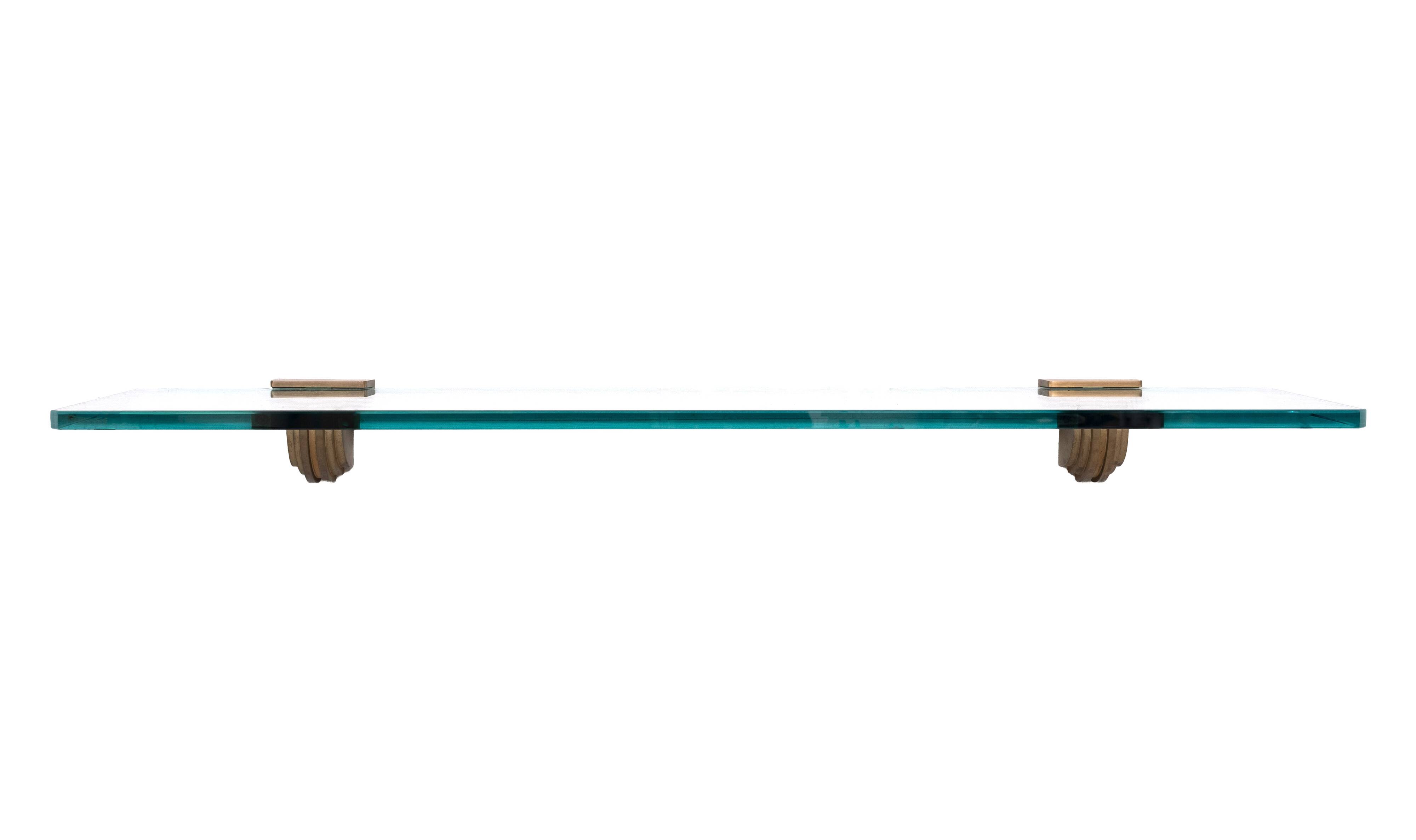 Stunning shelve Glass with Bronze brackets 1970s Peter Ghyczy