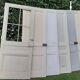 Communication door h221xL90cm old paneled, molded, interior
