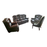 Salon chesterfield vintage ( canapé + 2 fauteuils + chaise )