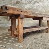 Antique workbench oak, beech side table