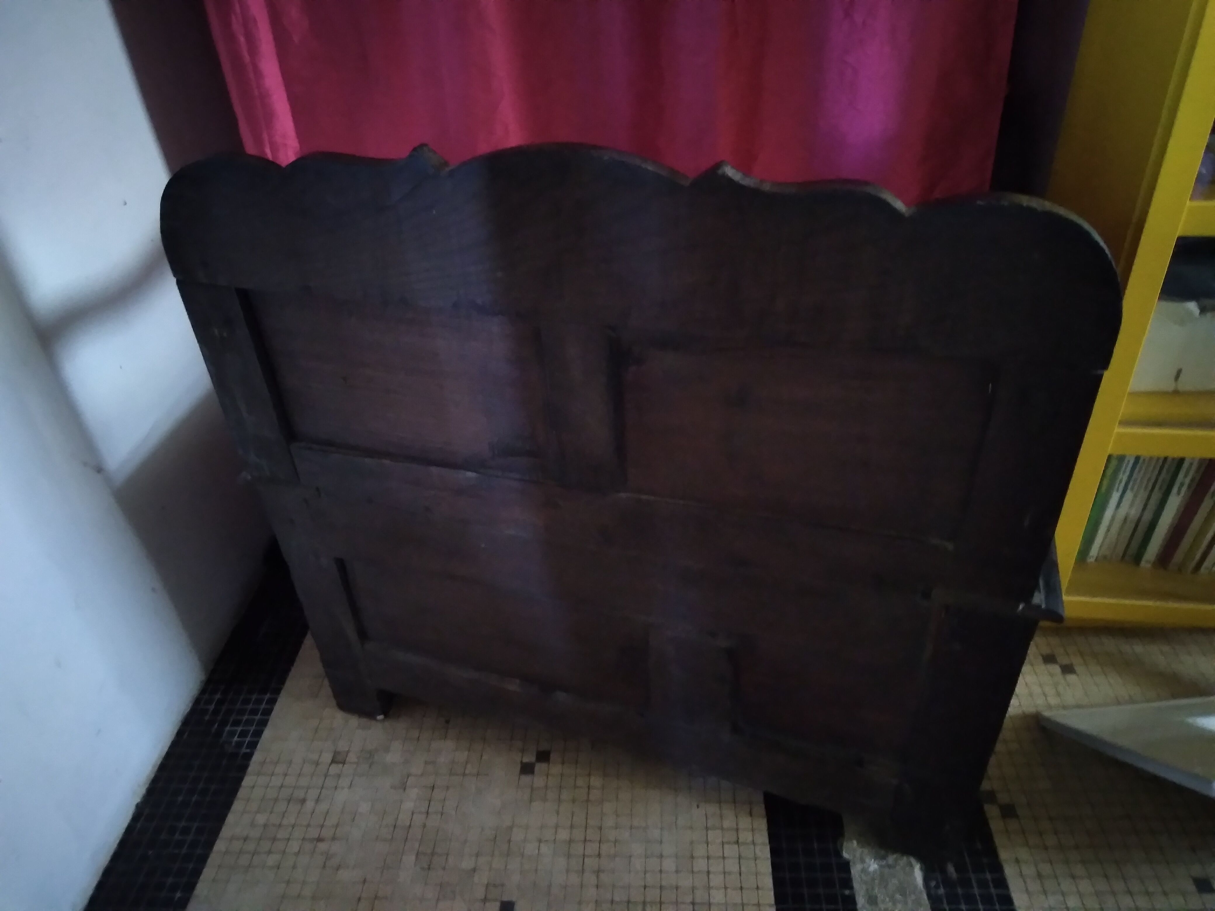 Old Breton enclosed bed chest bench