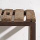 Vintage industrial stool made of pine wood and iron – Central Europe, around 1950