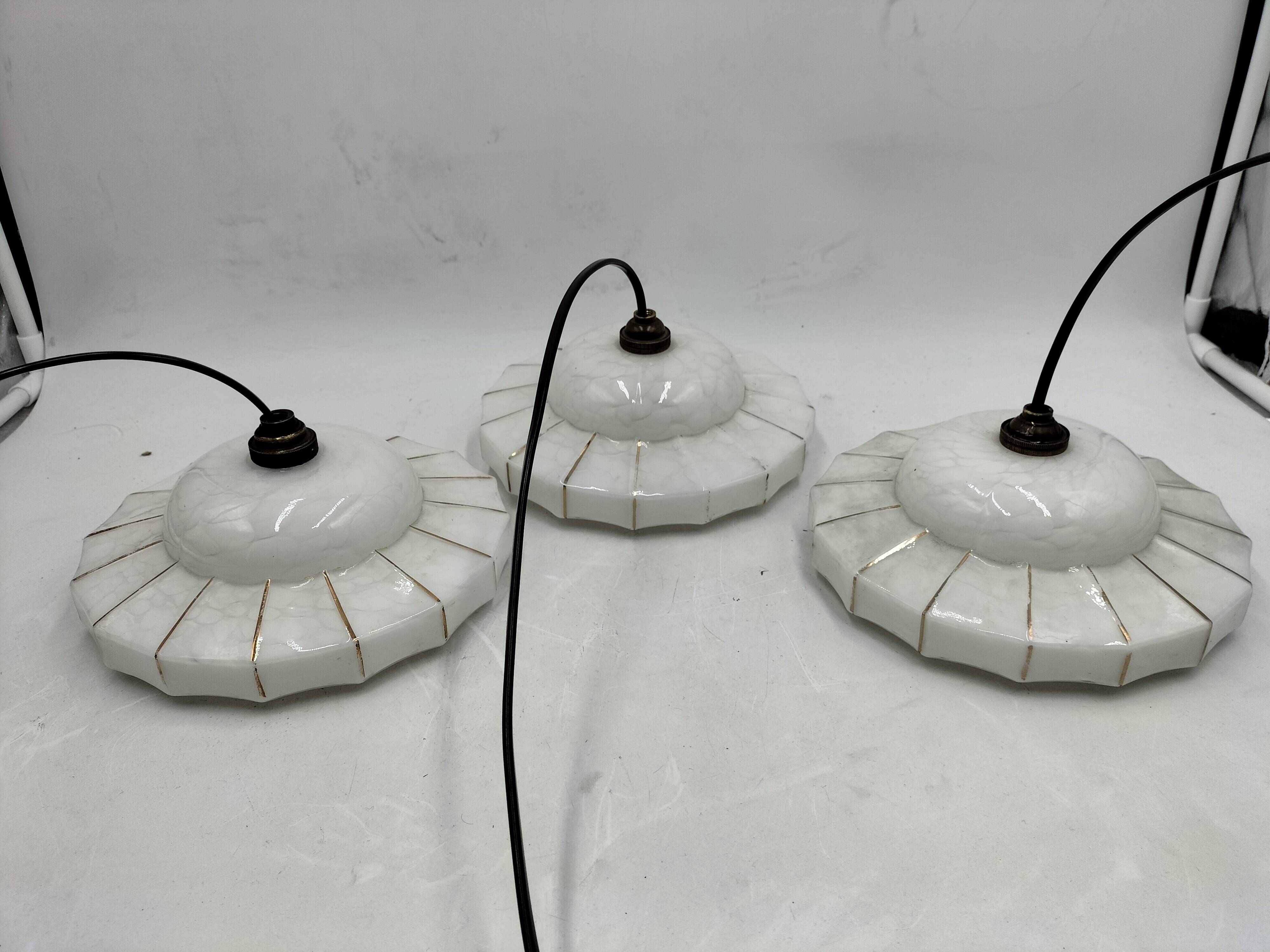 Opaline pendant lights