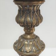 Pair of candle holders torches gilded bronze patinated style louis xvi period 19th century