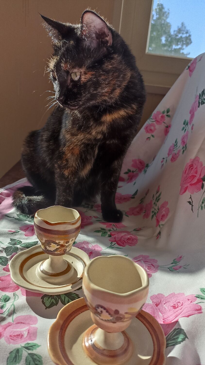 2 Henriot Bousquet Quimper egg cups from the 50s
