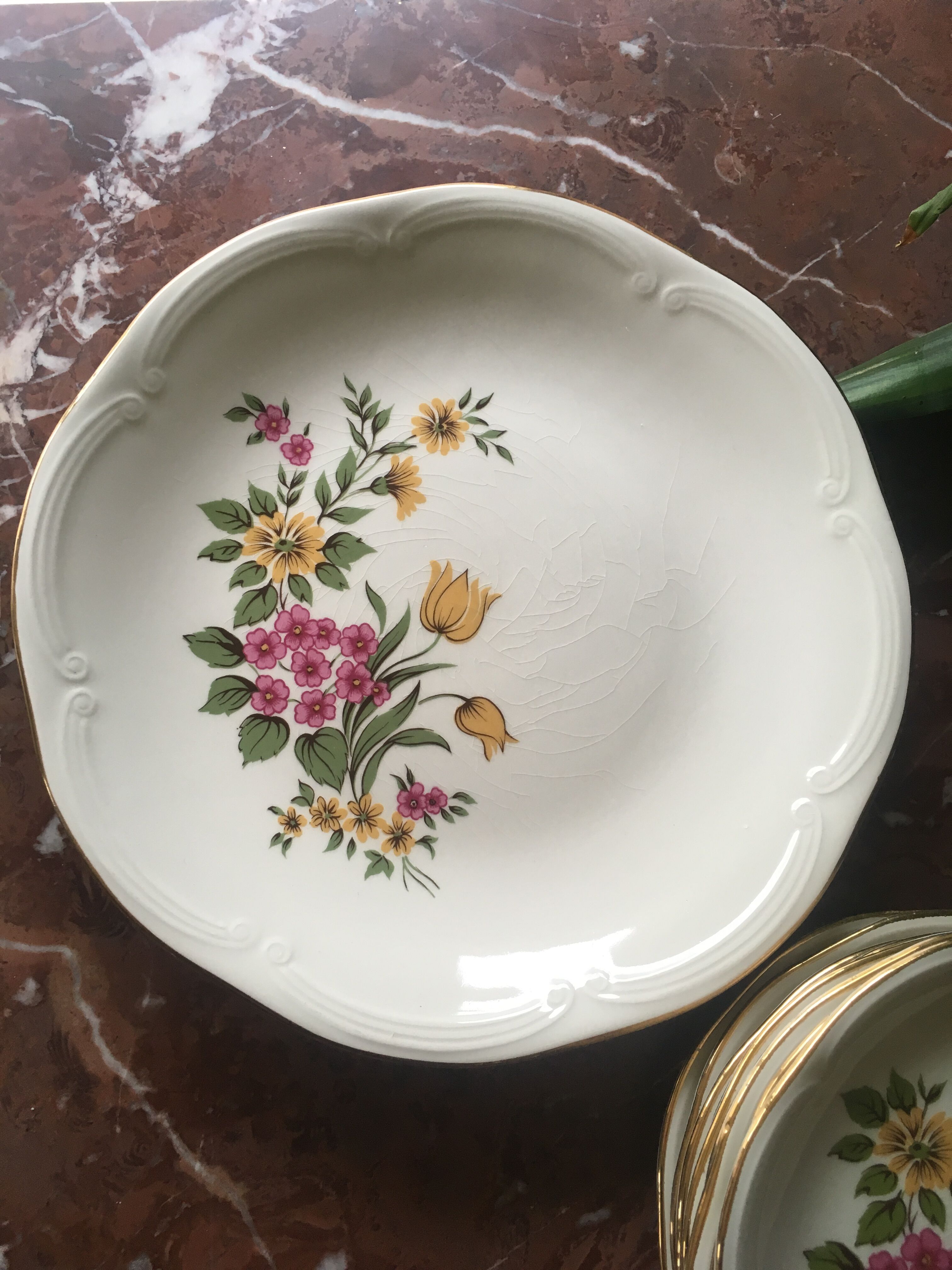 Flat and dessert plate Gien Floréal