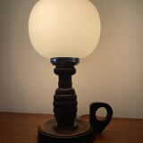 Scandinavian lamp in wood and opaline