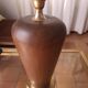 80s wood and brass lamp base
