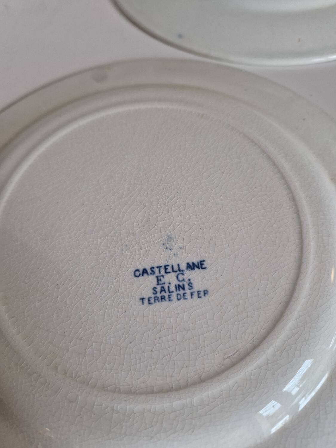 Set of 14 Terre de fer Salins plates, Castellane model