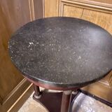 Empire accccajou pedestal table, marble top