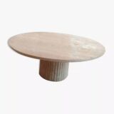 Table basse circulaire Omega - Travertin Naturel
