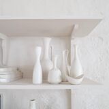 Group of 6 white and grey Midcentury Modern vessels Rörstrand Sweden 1950