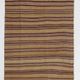 4x7 Bronze & Red Striped Handmade Vintage Kilim Rug, 130x218Cm