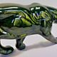 Ancienne statue statue lionne tigre Art Déco 1930 craquelé Saint Clément