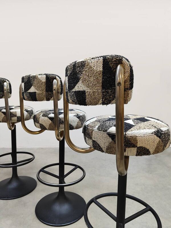 Tabourets de bar Cobra au design suédois vintage Borje Johanson « Design géométrique »