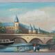 Michel PABOIS : Bateau de la Conciergerie, huile sur toile sur toile signée
