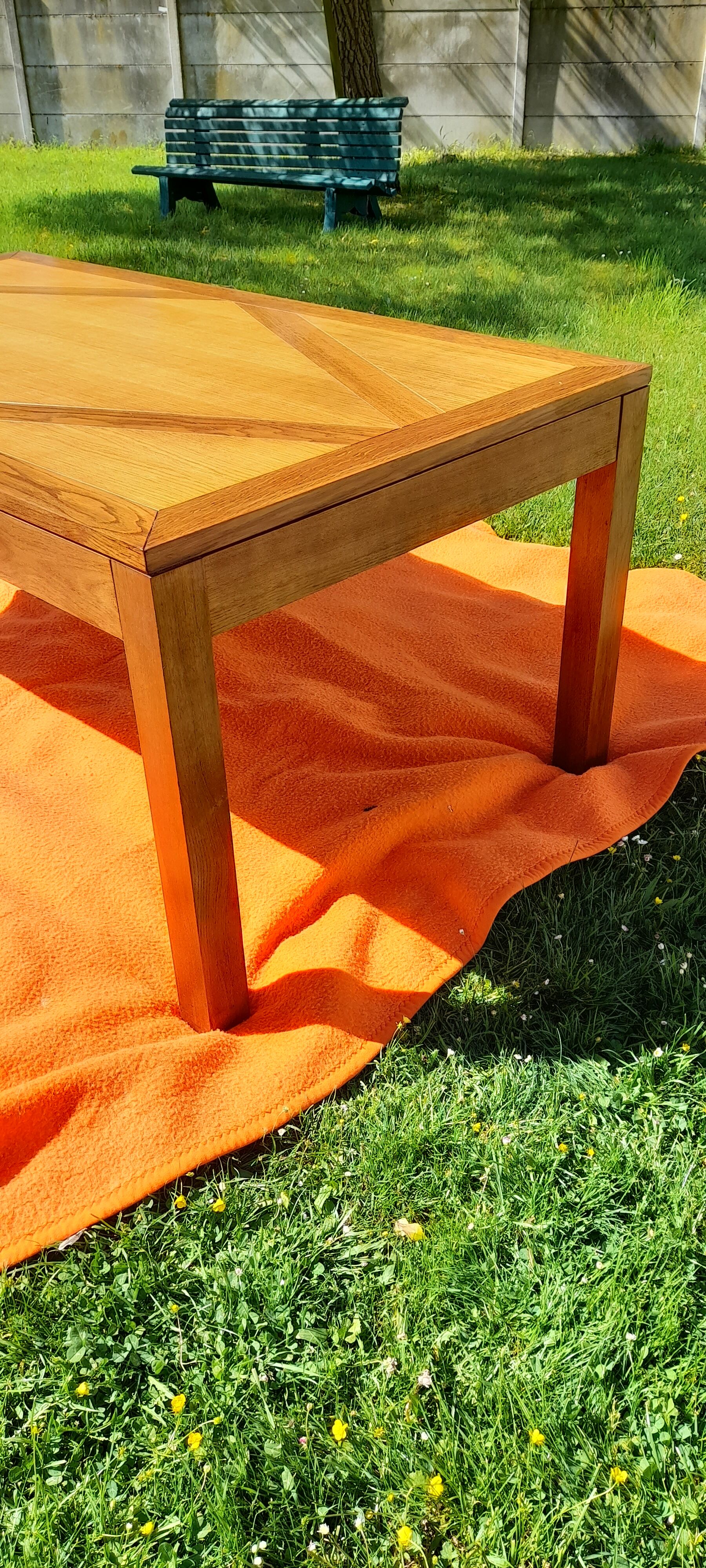 Oak dining table with 2 drawers in belt L 180 cm