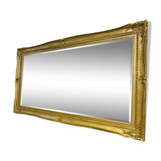 Grand miroir 19eme – bois et stuc doré – 204x110cm