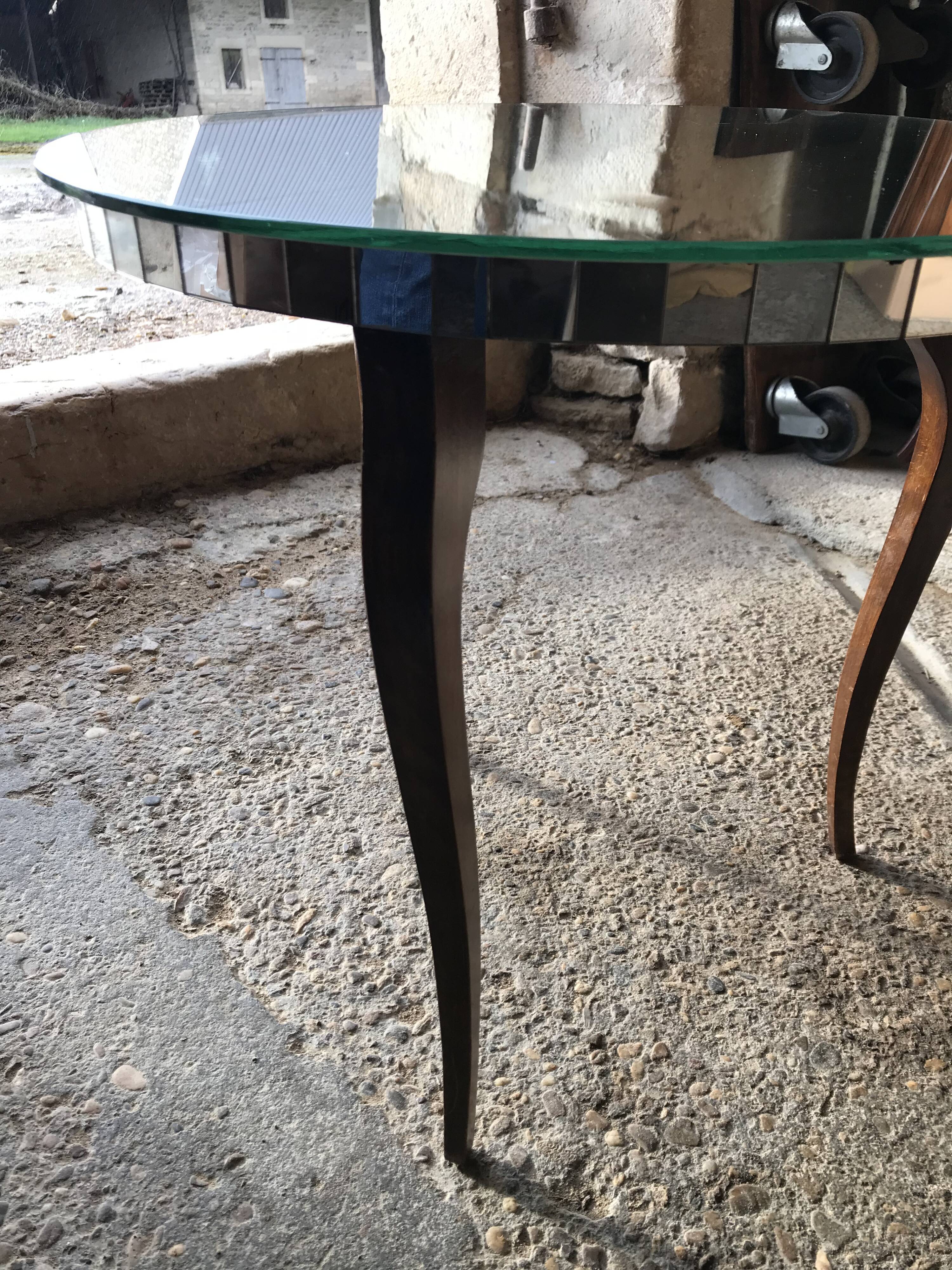 Coffee table end table art deco mirror