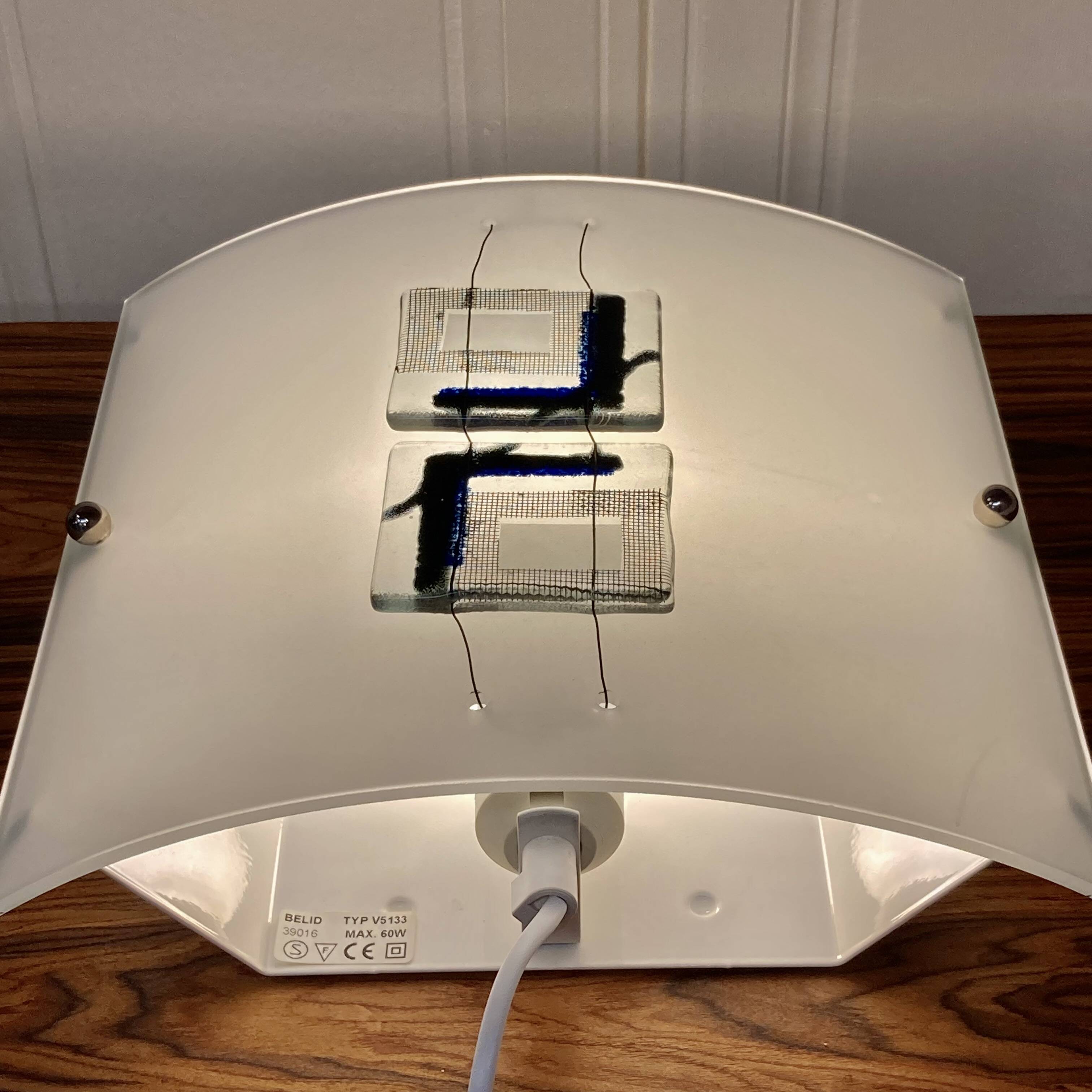 LARGE SCANDINAVIAN DESIGN GLASS WALL LIGHT.