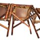 3 Rattan Chairs with Velvet Seat