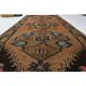 Vintage Turkish Oushak Handmade Wool Cotton Brown Runner Rug 128296