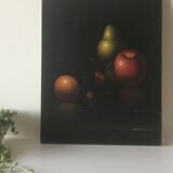 Still life fruit on black background