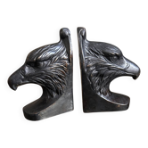 Paire de serre-livres aux aigles en régule patiné bronze – style Art déco