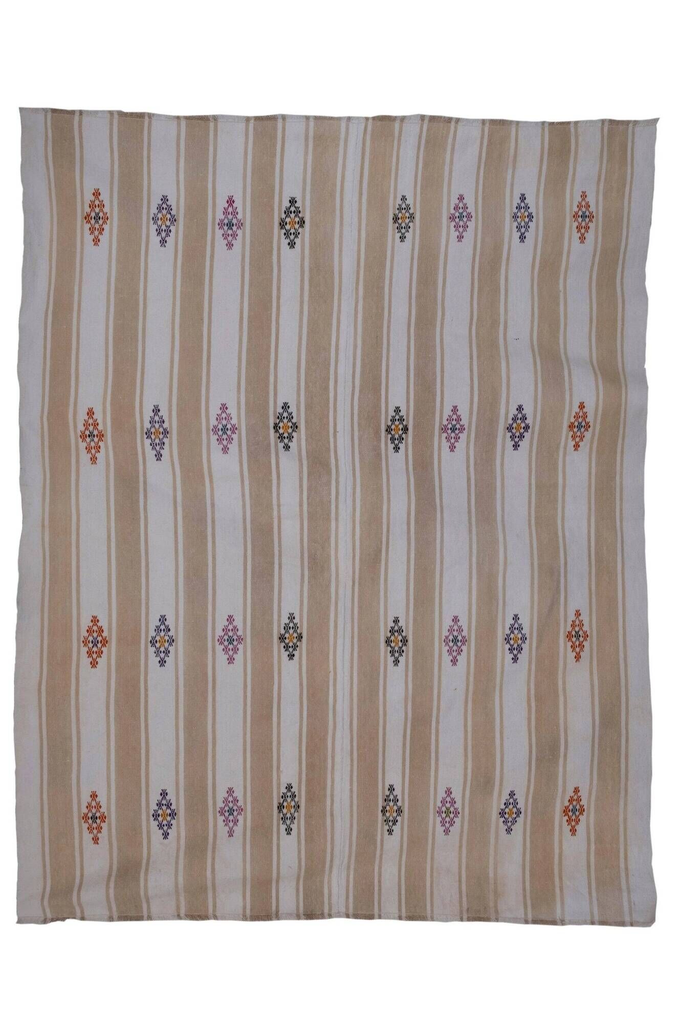 Vintage Turkish kilim handwoven 203x247 cm