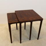 Danish set dark Oak Nesting Tables by E. W. Bach for Møbelfabrikken Toften, 1960s