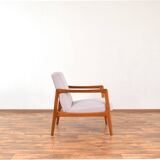 Fauteuil en teck suédois du milieu du siècle par Alf Svensson pour Dux, années 1960.