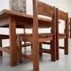 Dining table and 4 chairs, mountain furniture from the 1960s.