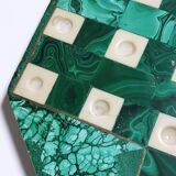 Vintage octagonal solitaire ring in malachite and bakelite from the 1950s-60s