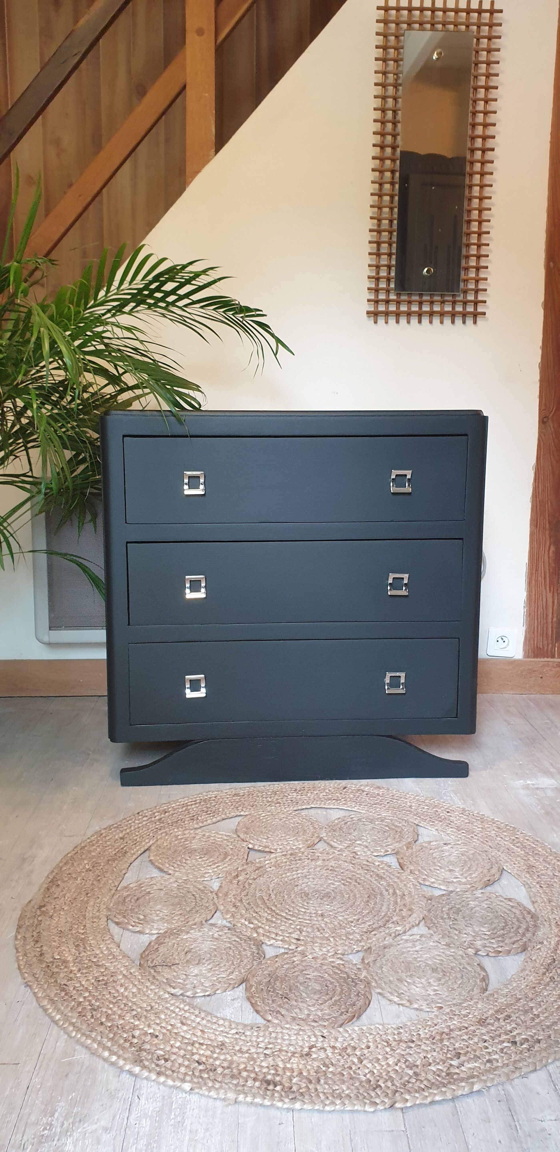 Mat black art deco dresser