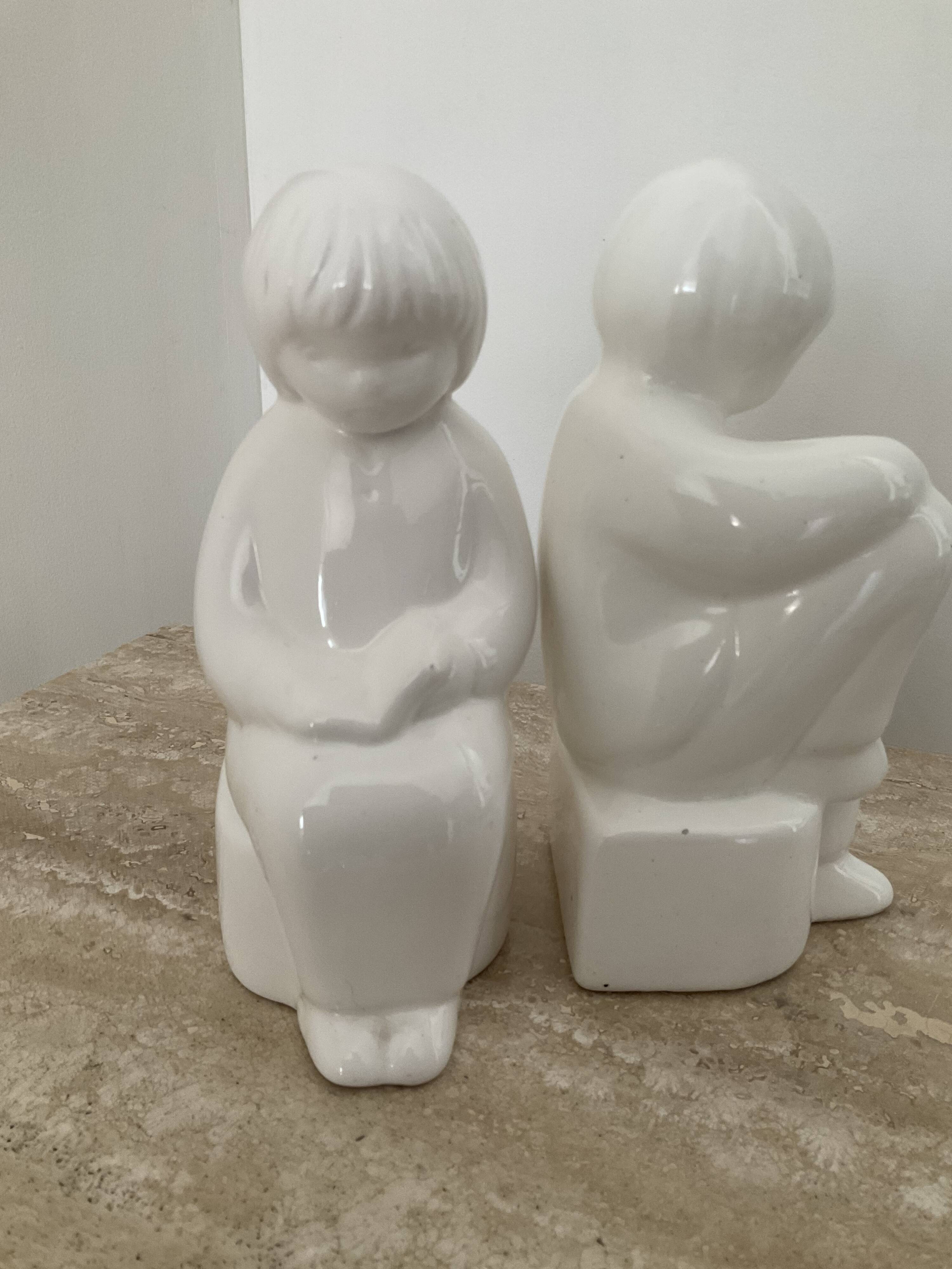 Pair of vintage ceramic bookends 70s-80s