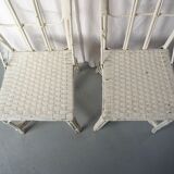 Pair of bamboo and rattan chairs