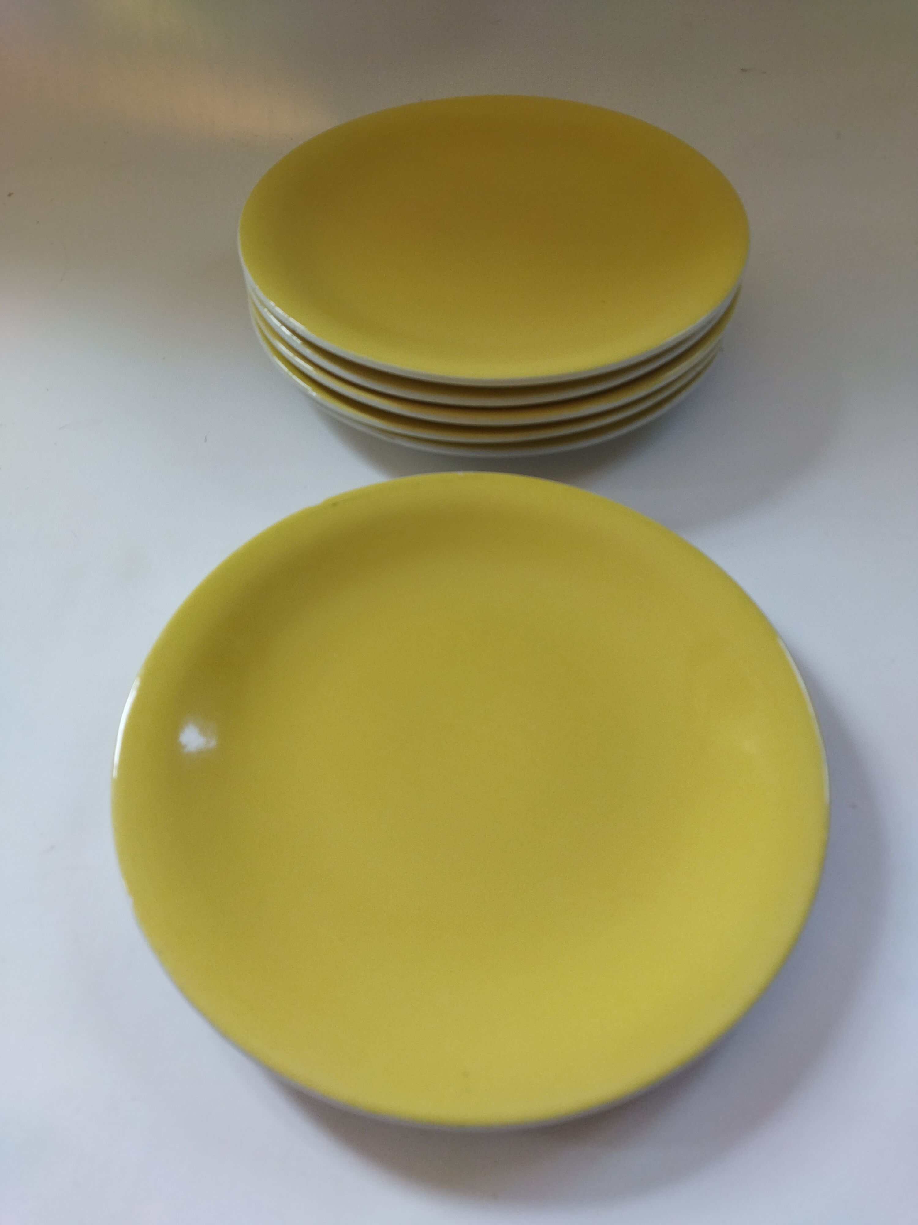 6 Keller & Guérin Lunéville dessert plates "Météor"