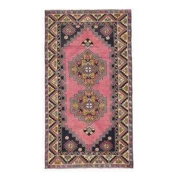 4x7 Handmade Pink Oushak Rug, 120x214Cm