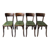 Set of 4 vintage Baumann bistro chairs from the 1950s.