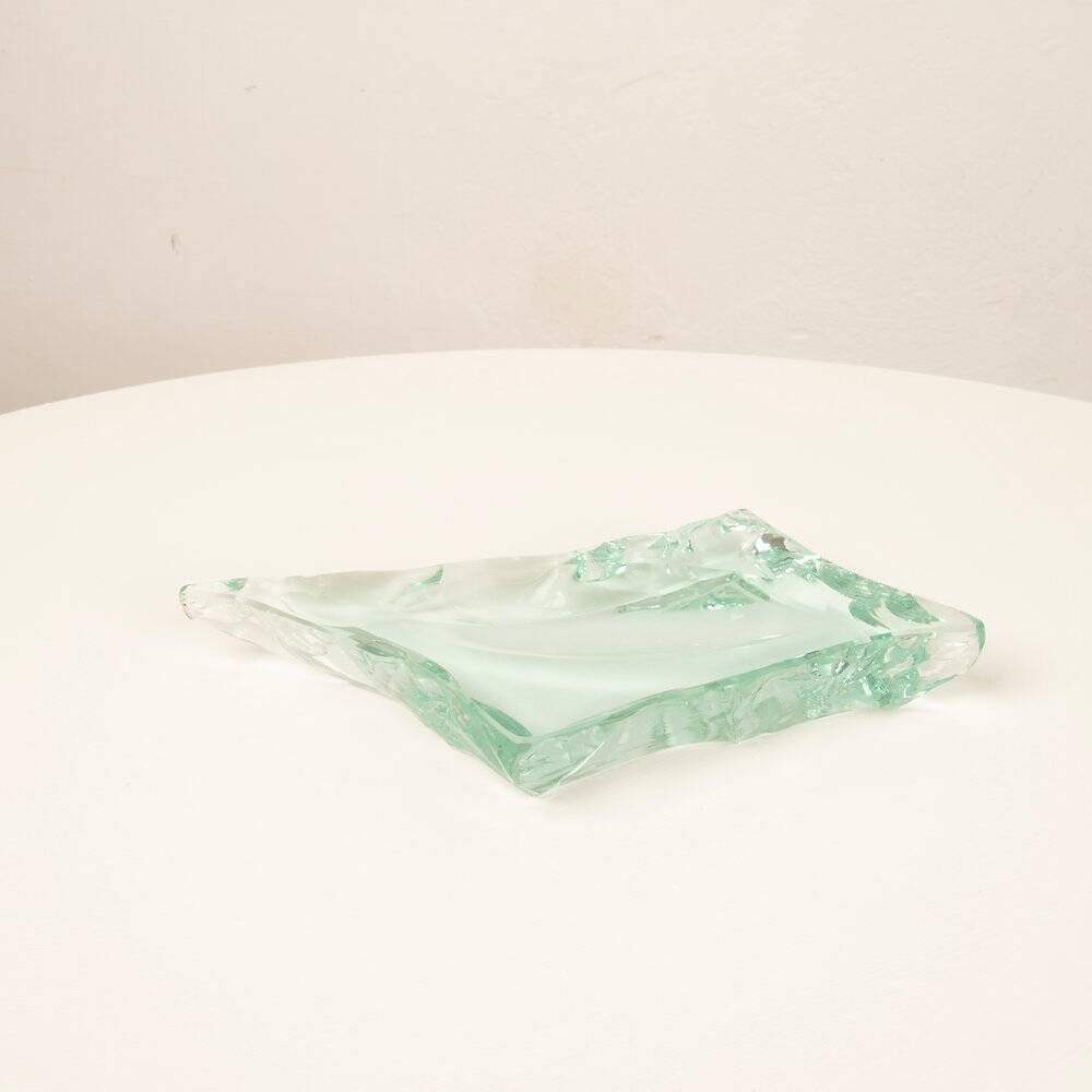 Solid crystal ashtray Fontana Arte Italy 1950s