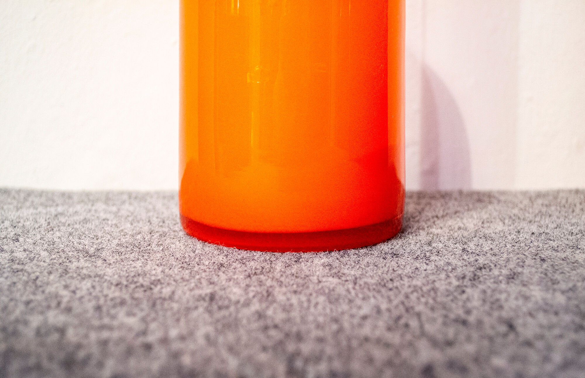 Orange glass vase by Holmegaard, 60s