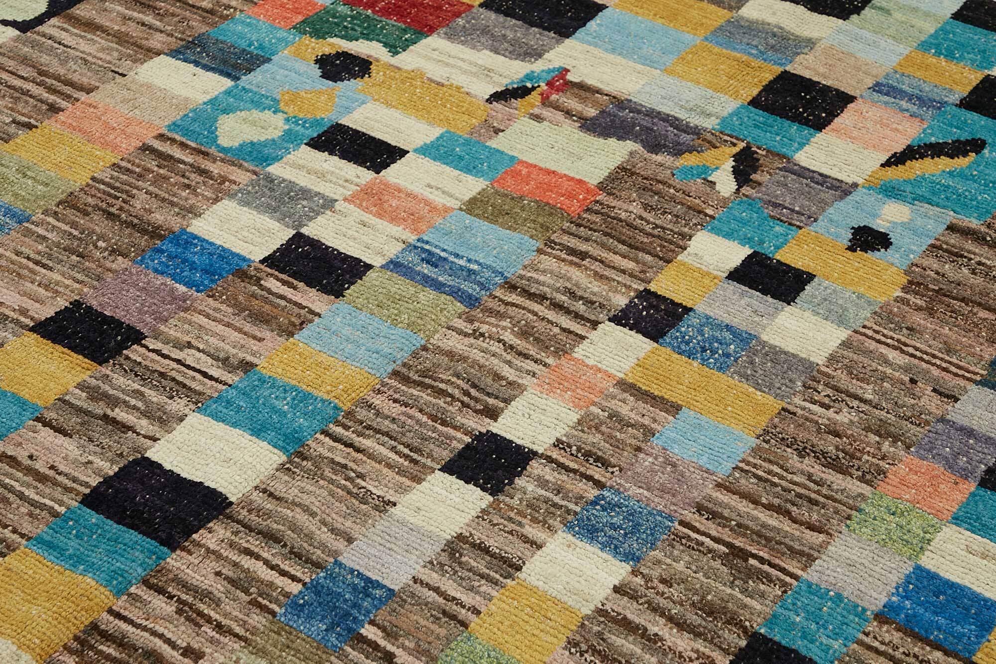 Handwoven Tribal One of a Kind 201 cm x 297 cm Multicolor Wool Carpet