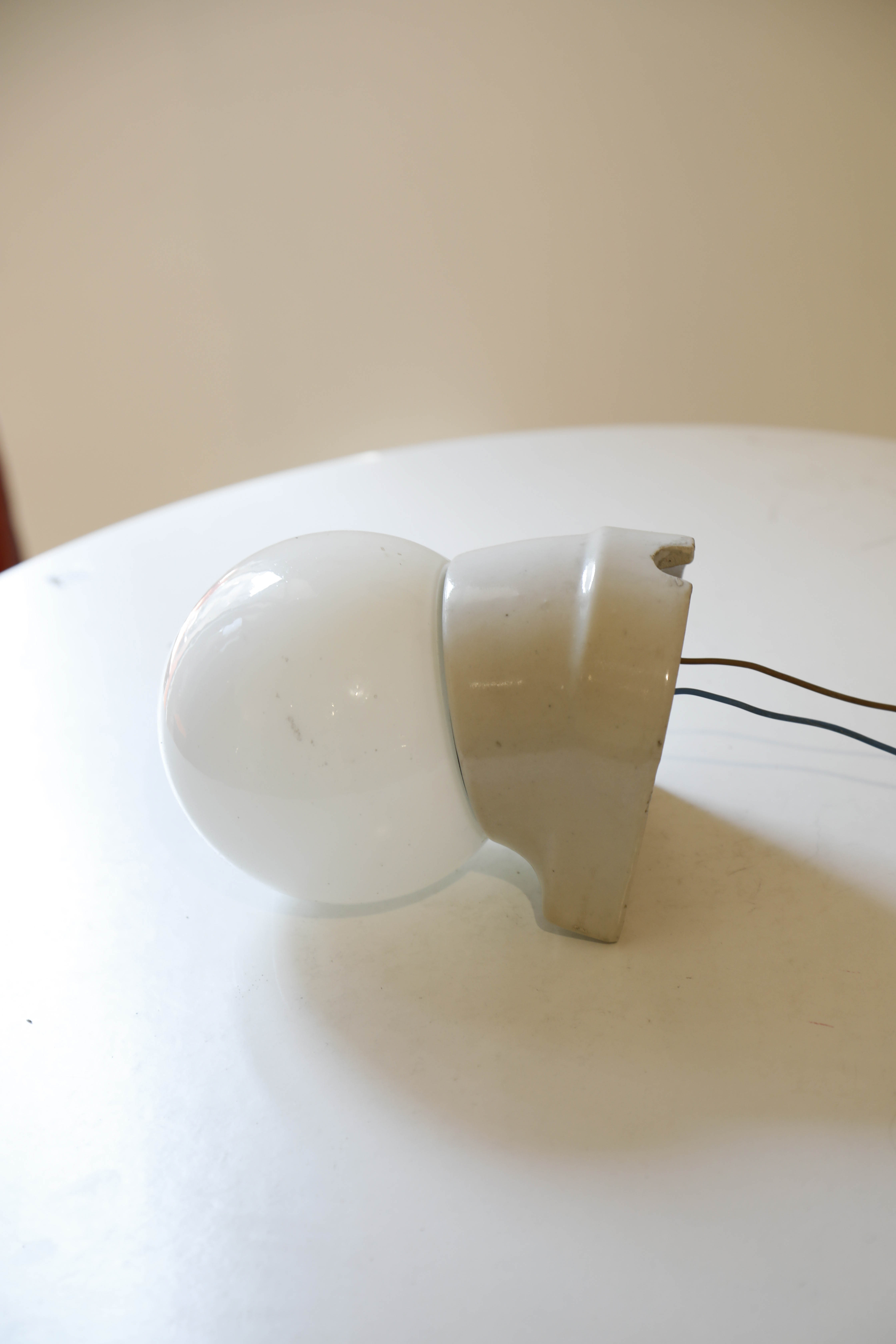 Porcelain globe opaline sconce