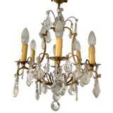 Set of 2 bronze chandeliers with tassels (crystal)