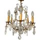 Set of 2 bronze chandeliers with tassels (crystal)