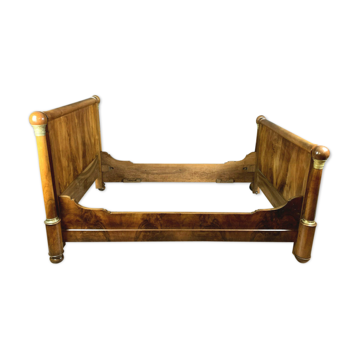 Empire period center bed in blond mahogany