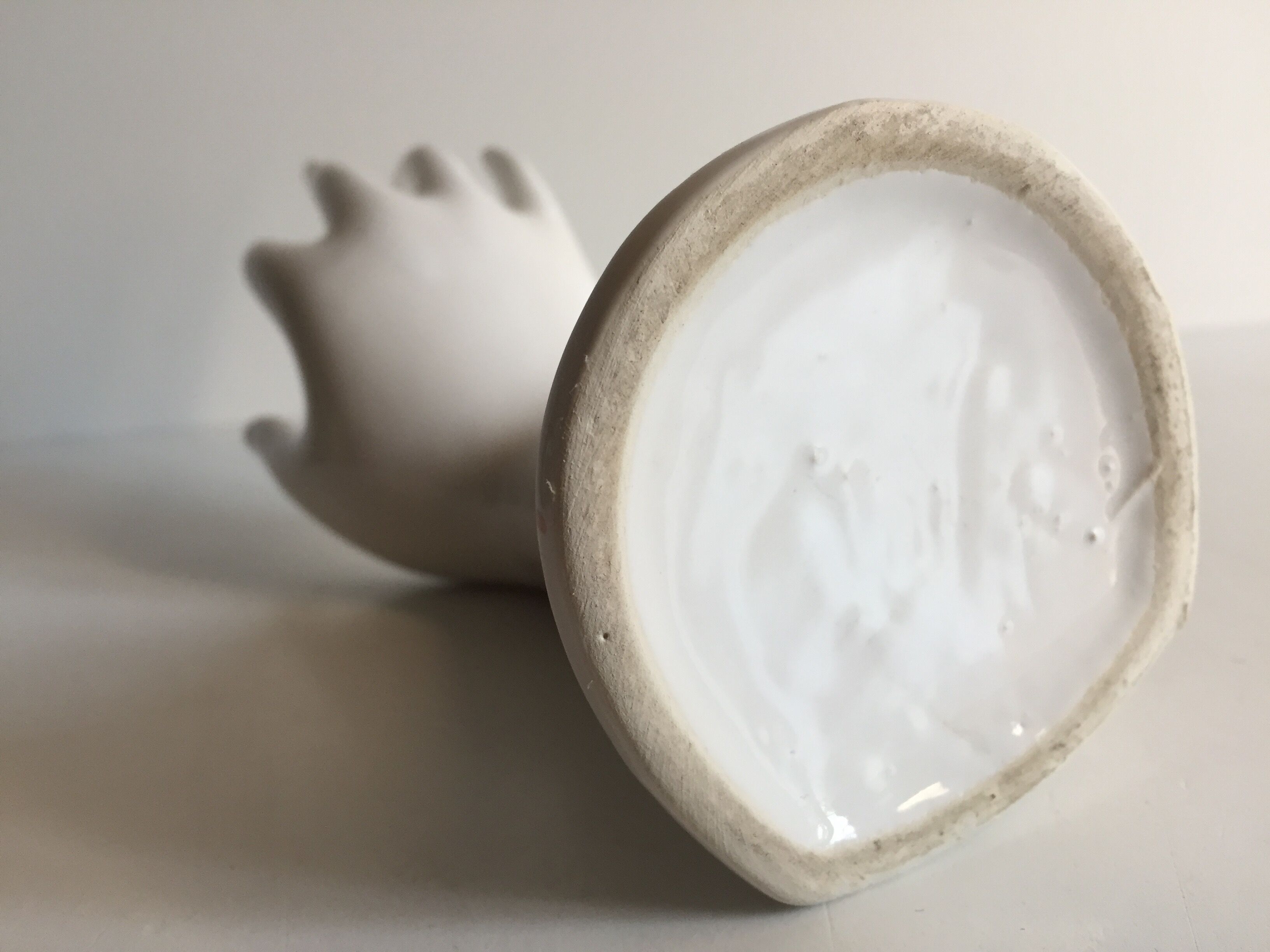 Hand vintage ceramic enamelled